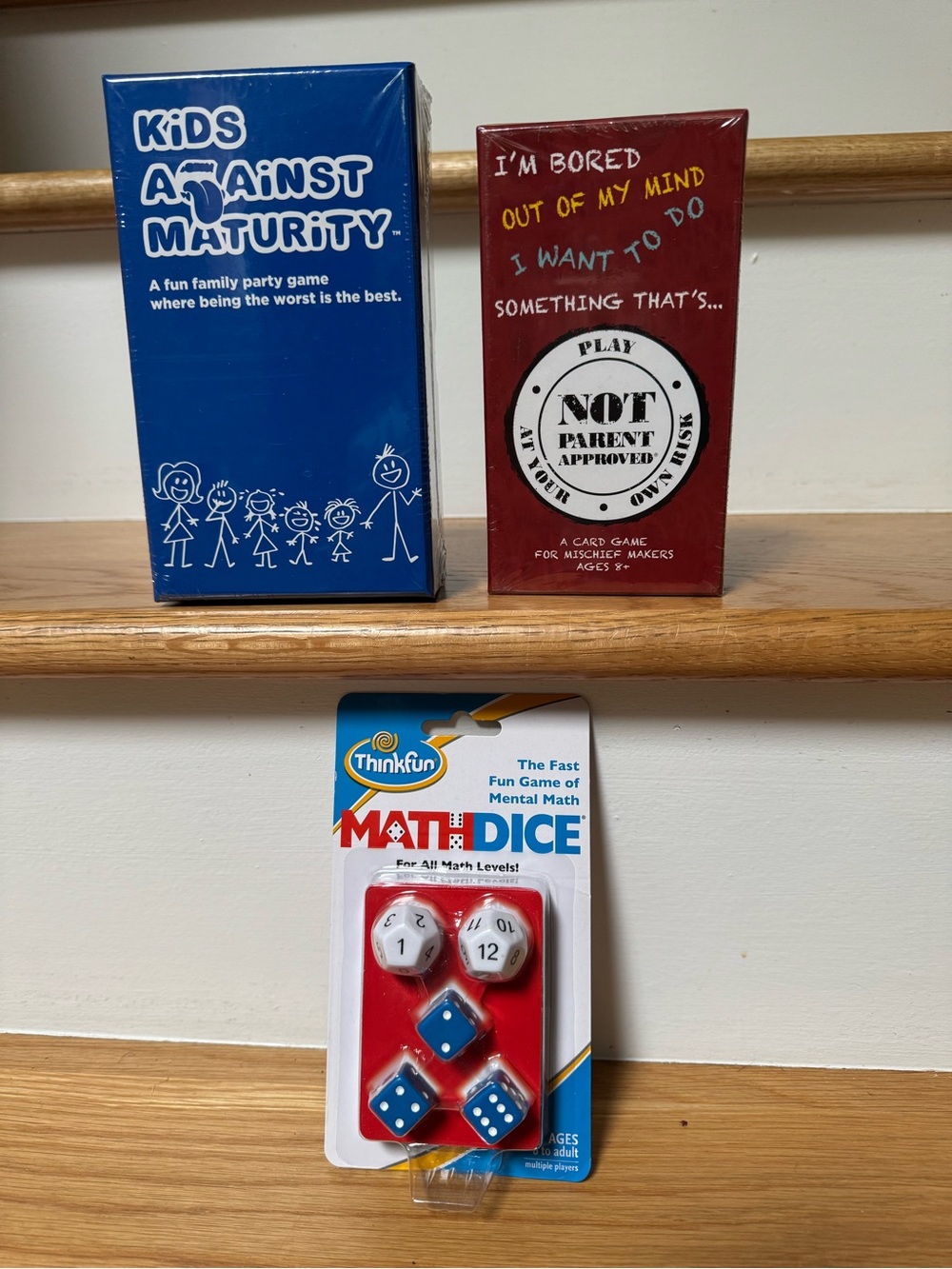 NEW Family Game Bundle Kids Against Maturity + Not Parent Approved + Math Dice